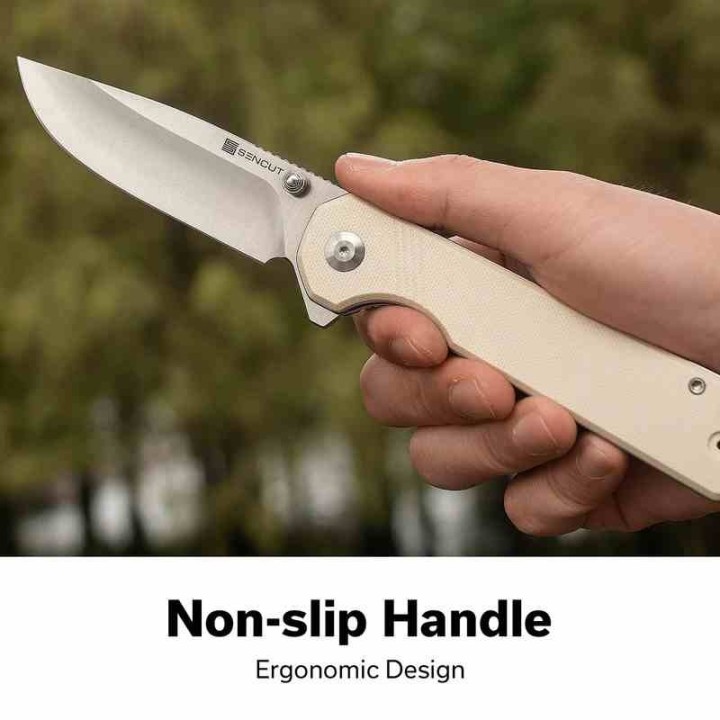 Couteau Pliant Sencut Aetheris Ivory EDC Lame Clip Point 9Cr18MoV Satinée Manche G10 Linerlock KIVT S240951 - Livraison Gratuite