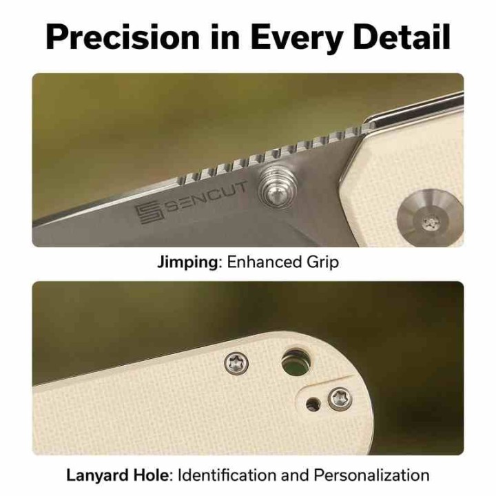 Couteau Pliant Sencut Aetheris Ivory EDC Lame Clip Point 9Cr18MoV Satinée Manche G10 Linerlock KIVT S240951 - Livraison Gratuite