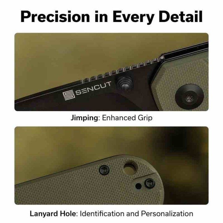 Couteau Pliant Sencut Aetheris OD Green EDC Lame Clip Point 9Cr18MoV Blk Manche G10 Linerlock S240952 - Livraison Gratuite