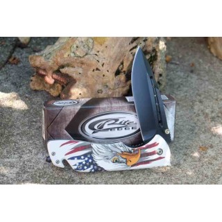 Lot de 3 Couteau Semi Automatique Rescue Lame Acier 3Cr13 Manche Aigle Drapeau Fonctions Secours CN300601EG - Livraison Gratuite