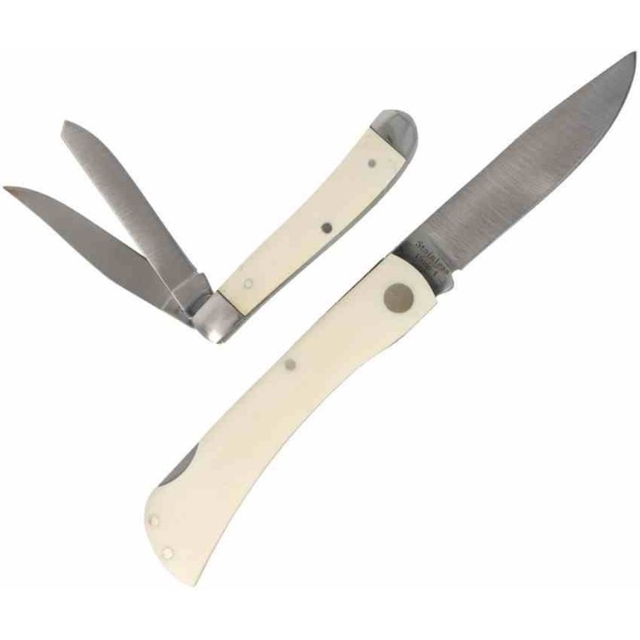 Couteaux Remington Duck Tin Collector Set Lames Clip/Spey Acier Inox Manches Os Décor Canards R15686 - Livraison Gratuite
