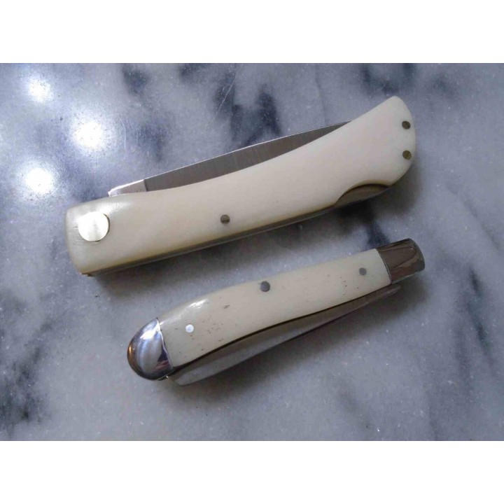 Couteaux Remington Duck Tin Collector Set Lames Clip/Spey Acier Inox Manches Os Décor Canards R15686 - Livraison Gratuite