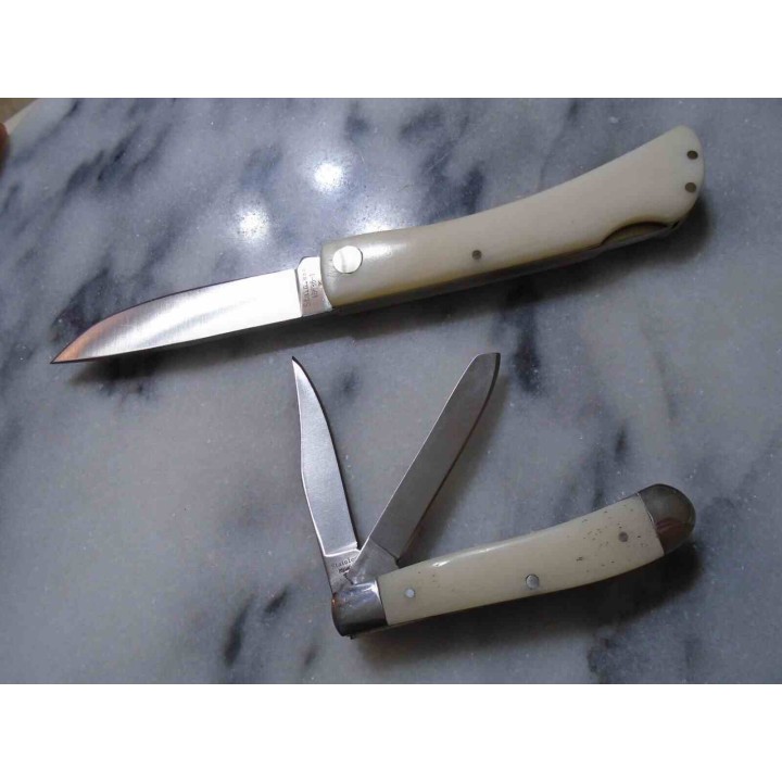 Couteaux Remington Duck Tin Collector Set Lames Clip/Spey Acier Inox Manches Os Décor Canards R15686 - Livraison Gratuite