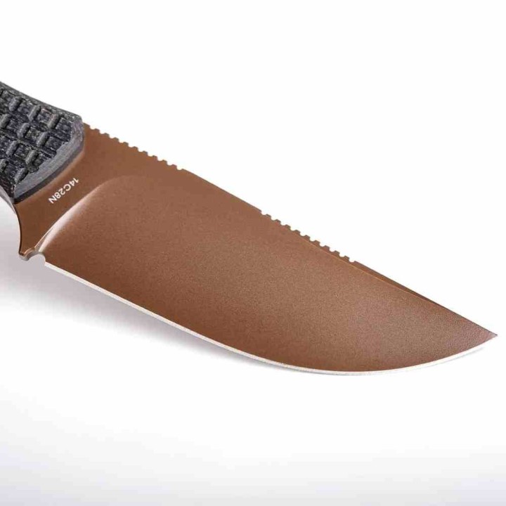Couteau Vosteed Mink Black Lame Acier 14C28N Copper Dune Manche Micarta Etui Kydex VOSD0106 - Livraison Gratuite