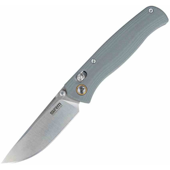 Couteau SRM Medal 255L-GK Gray Lame Acier 10Cr15CoMoV Manche G10 Ambi-Lock SRM255LGK2 - Livraison Gratuite