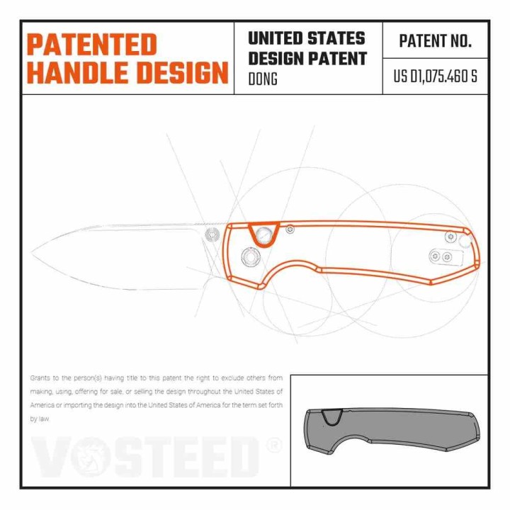 Couteau Vosteed Raccoon Top Liner Lock Green Lame Acier 14C28N Copper Dune Manche Micarta KIVT VOSA2907 - Livraison Gratuite