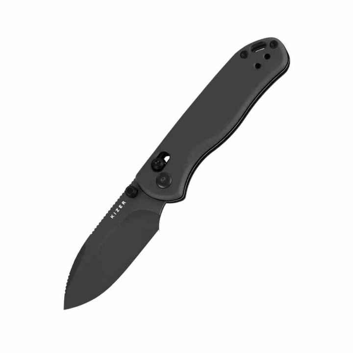 Couteau Kizer Drop Bear 2 Black Clutch Lock Lame Acier Nitro-V Manche Alu Clip Clutch Lock KIV36192KD2 - Livraison Gratuite