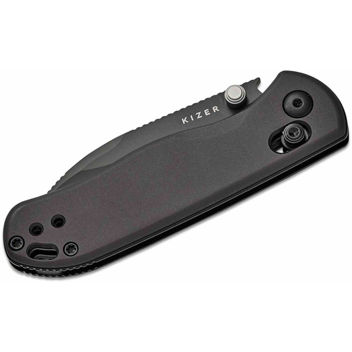 Couteau Kizer Drop Bear 2 Black Clutch Lock Lame Acier Nitro-V Manche Alu Clip Clutch Lock KIV36192KD2 - Livraison Gratuite
