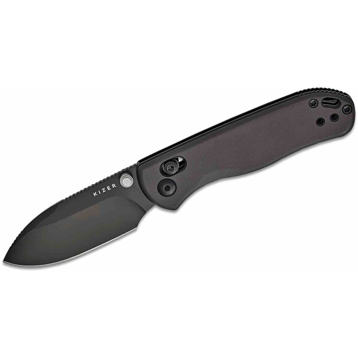 Couteau Kizer Drop Bear 2 Black Clutch Lock Lame Acier Nitro-V Manche Alu Clip Clutch Lock KIV36192KD2 - Livraison Gratuite