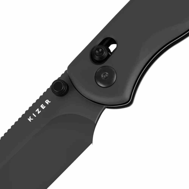 Couteau Kizer Drop Bear 2 Black Clutch Lock Lame Acier Nitro-V Manche Alu Clip Clutch Lock KIV36192KD2 - Livraison Gratuite