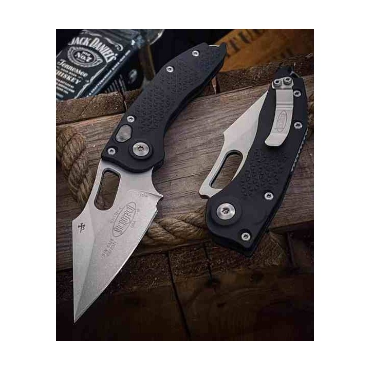 Couteau Automatique Microtech Stitch 169-10 Lame Wharncliffe M390 Manche Alu Noir Fabriqué aux USA MCT16910 - Livraison Gratuite
