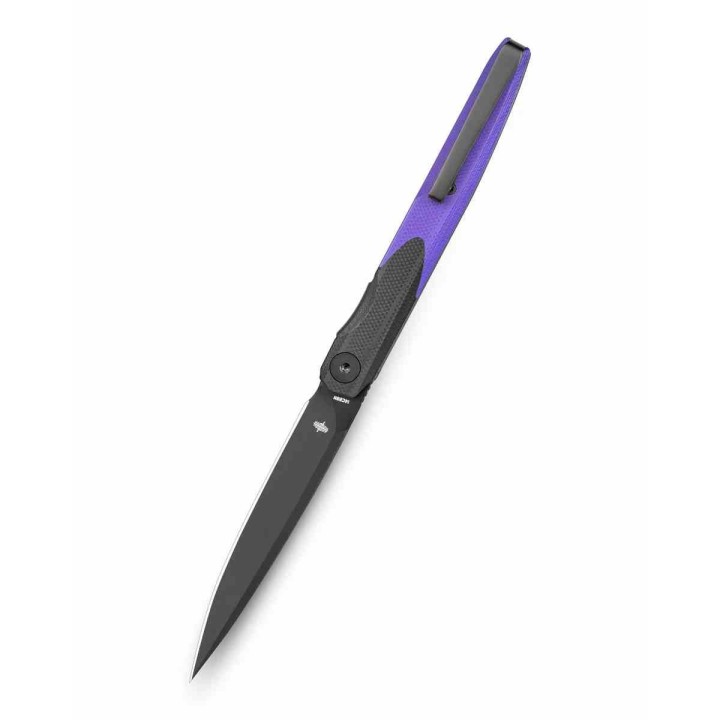 Couteau BESTECHMAN Lanza Black&Purple Lame Acier 14C28N Manche G10 Liner Lock Clip BTKMK14E - Livraison Gratuite