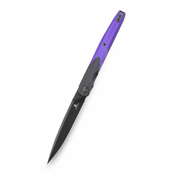 Couteau BESTECHMAN Lanza Black&Purple Lame Acier 14C28N Manche G10 Liner Lock Clip BTKMK14E - Livraison Gratuite