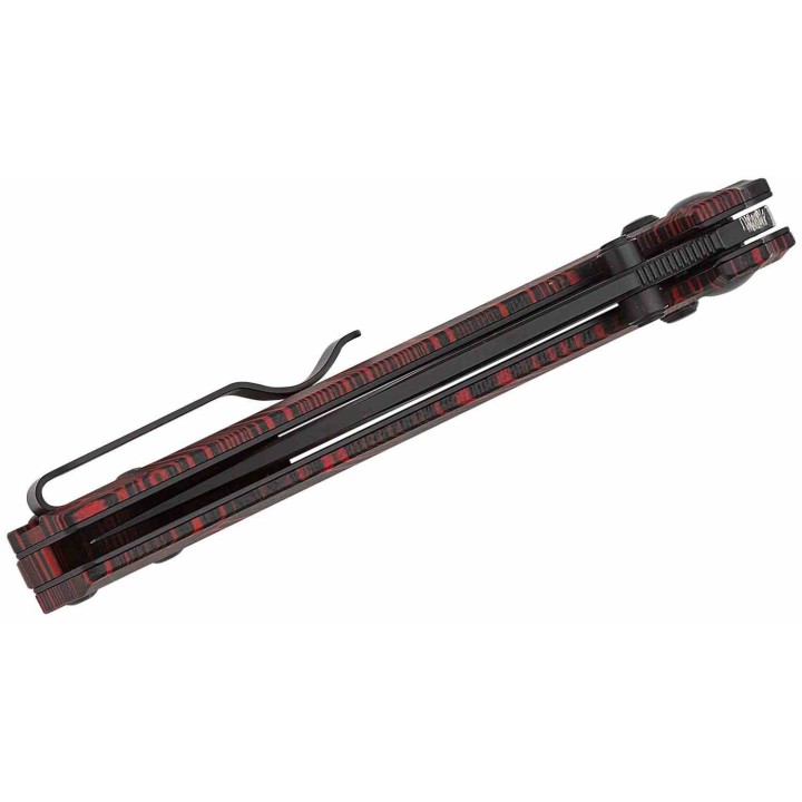 Couteau Oknife Rubato Rail Lock Lame Tanto Acier 154CM Manche Black/Red Damascus G10 OKNRUBATOBKRD - Livraison Gratuite