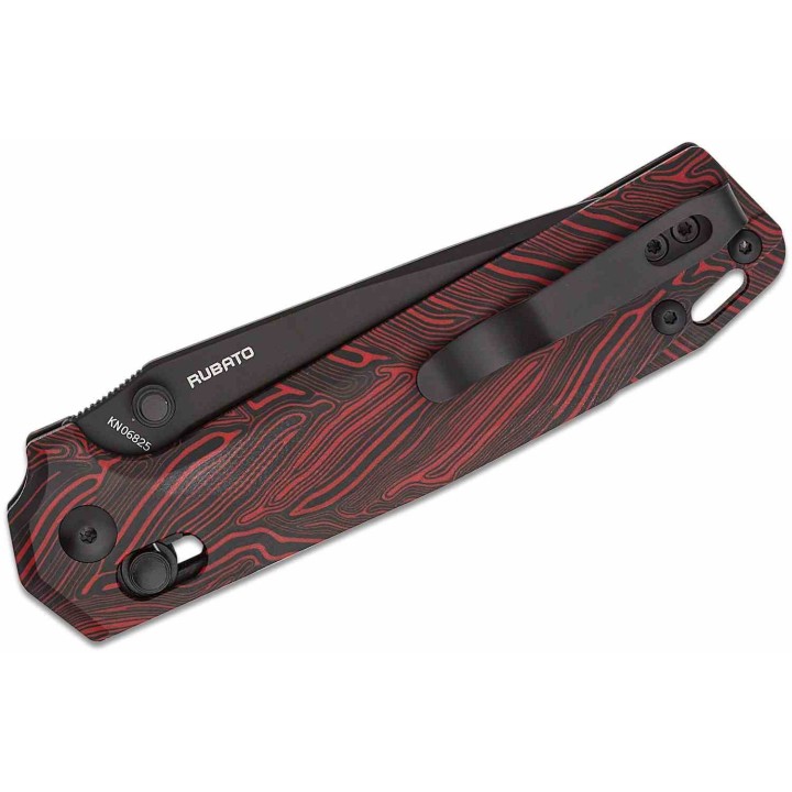 Couteau Oknife Rubato Rail Lock Lame Tanto Acier 154CM Manche Black/Red Damascus G10 OKNRUBATOBKRD - Livraison Gratuite
