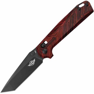 Couteau Oknife Rubato Rail Lock Lame Tanto Acier 154CM Manche Black/Red Damascus G10 OKNRUBATOBKRD - Livraison Gratuite