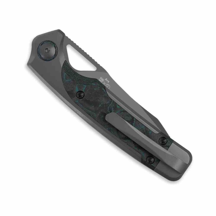Couteau Kizer Ara Lame Acier S45VN Stonewash Manche Titane & Camo Carbone Liner Lock KI3729A2 - Livraison Gratuite