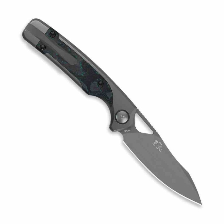 Couteau Kizer Ara Lame Acier S45VN Stonewash Manche Titane & Camo Carbone Liner Lock KI3729A2 - Livraison Gratuite