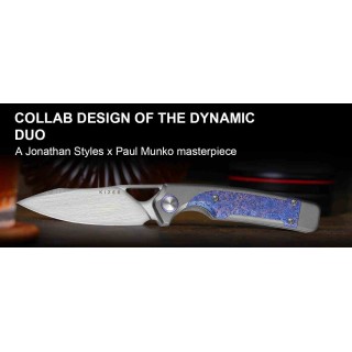 Couteau Kizer Ara Lame Drop Point Acier S45VN Manche Titane & Purple Snowflake Titane Liner Lock Ki3729A3 - Livraison Gratuite