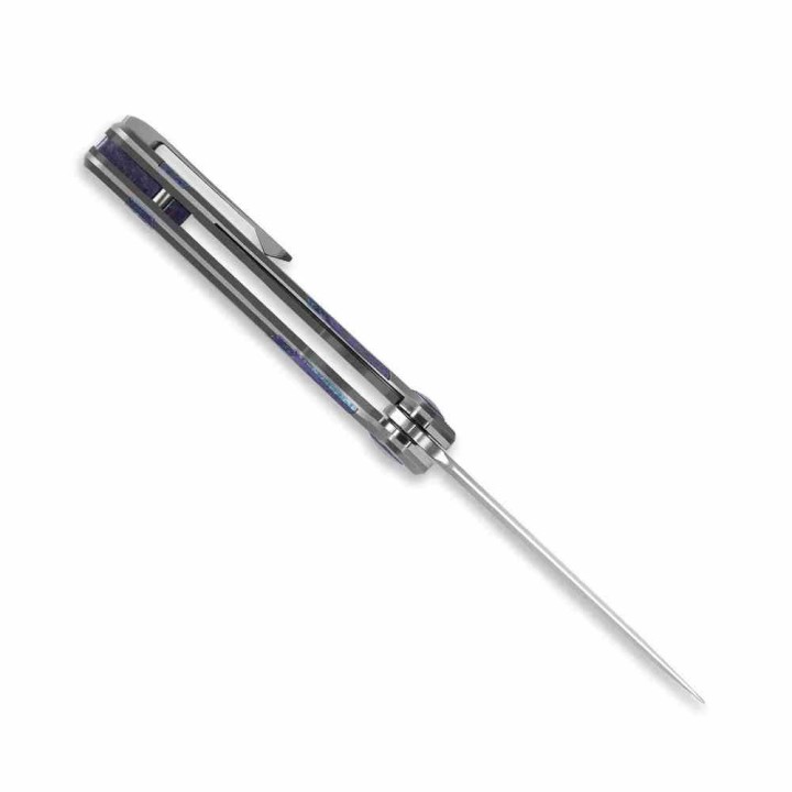 Couteau Kizer Ara Lame Drop Point Acier S45VN Manche Titane & Purple Snowflake Titane Liner Lock Ki3729A3 - Livraison Gratuite
