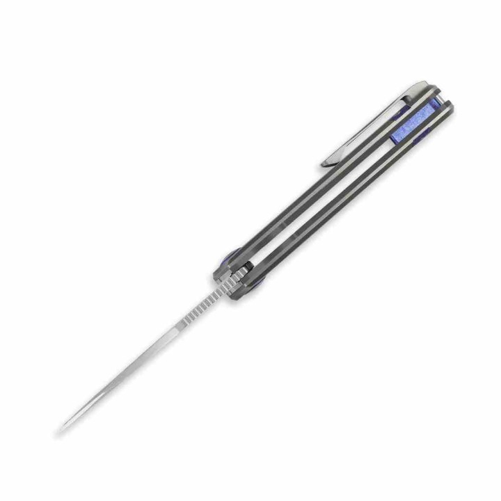 Couteau Kizer Ara Lame Drop Point Acier S45VN Manche Titane & Purple Snowflake Titane Liner Lock Ki3729A3 - Livraison Gratuite