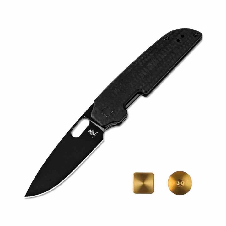 Couteau Kizer Varatas Lame Drop Point Acier Nitro-V Black Manche G10 Noir Liner Lock KIV3637A1 - Livraison Gratuite