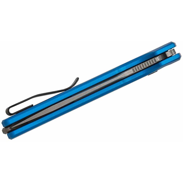 Couteau Automatique Kershaw Launch Iridium Lame Acier CPM-MagnaCut Manche Alu Bleu Made USA KS7038BLU - Livraison Gratuite