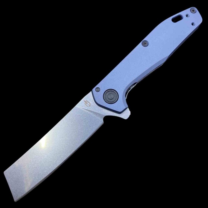 Couteau Gerber Fastball Lame Cleaver Acier CPM-20CV Manche Alu Urban Blue USA G1837 - Livraison Gratuite