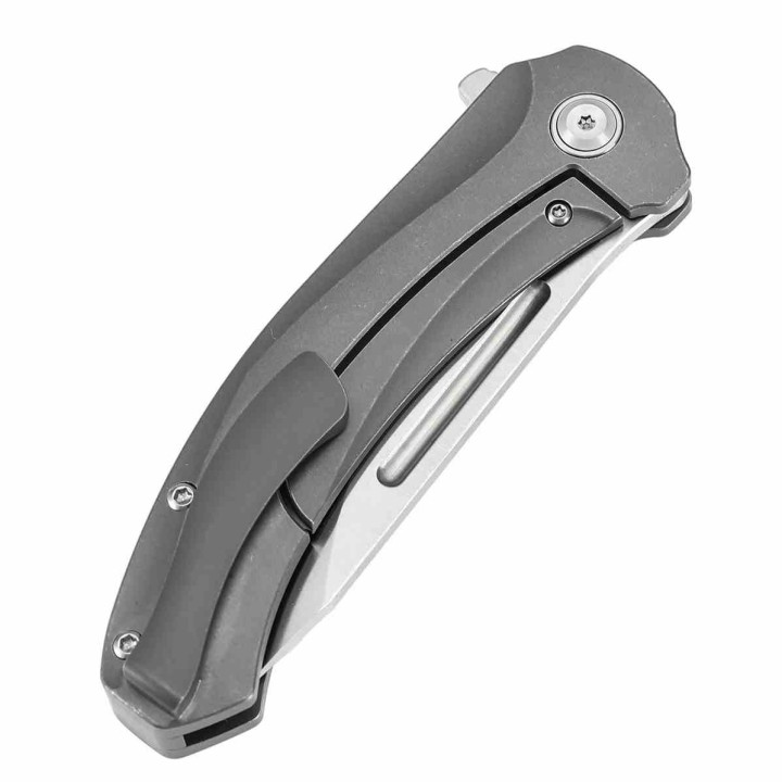 Couteau Kansept Hira Lame Tanto Acier CPM S35VN Satin Manche Titane Gris Frame Lock KIVT K1090A3 - Livraison Gratuite