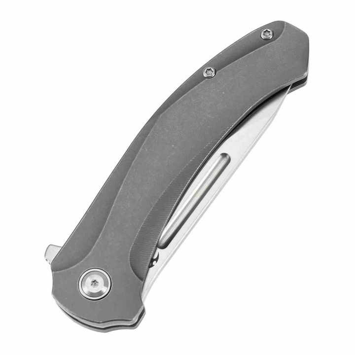 Couteau Kansept Hira Lame Tanto Acier CPM S35VN Satin Manche Titane Gris Frame Lock KIVT K1090A3 - Livraison Gratuite