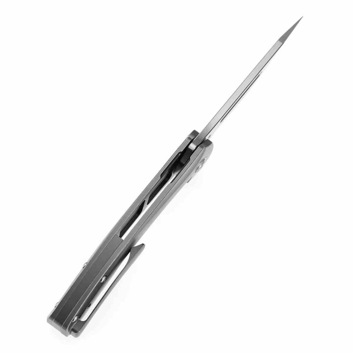 Couteau Kansept Hira Lame Tanto Acier CPM S35VN Satin Manche Titane Gris Frame Lock KIVT K1090A3 - Livraison Gratuite