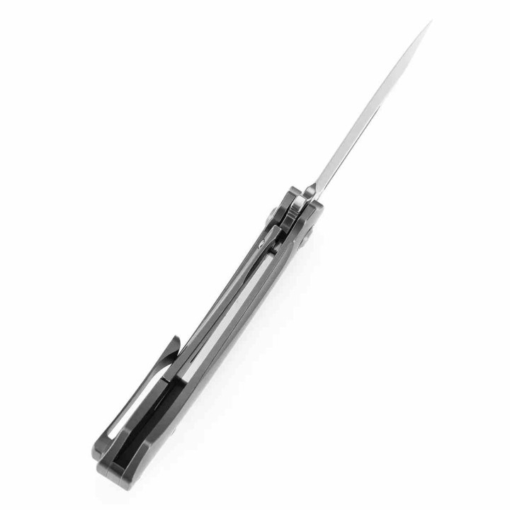 Couteau Kansept Hira Lame Tanto Acier CPM S35VN Satin Manche Titane Gris Frame Lock KIVT K1090A3 - Livraison Gratuite
