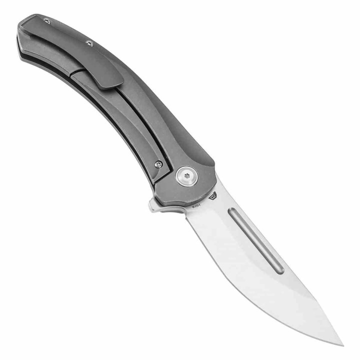 Couteau Kansept Hira Lame Tanto Acier CPM S35VN Satin Manche Titane Gris Frame Lock KIVT K1090A3 - Livraison Gratuite