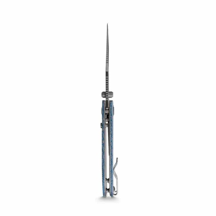 Couteau Vosteed Naga Blue Lame Clip Point Acier S35VN Manche Micarta Top Liner Lock VOSA3901 - Livraison Gratuite