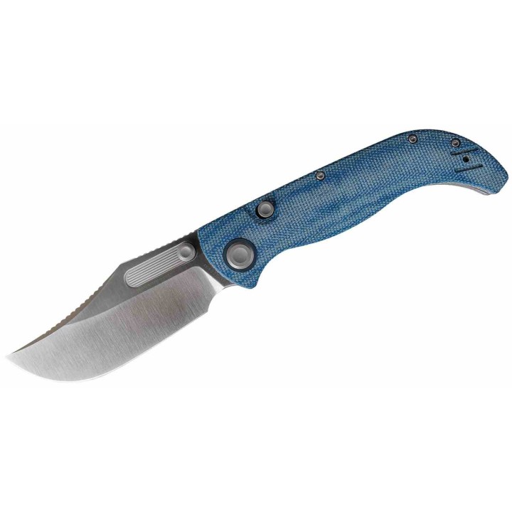 Couteau Vosteed Naga Blue Lame Clip Point Acier S35VN Manche Micarta Top Liner Lock VOSA3901 - Livraison Gratuite