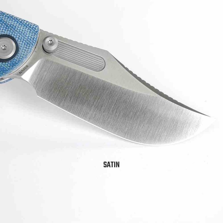 Couteau Vosteed Naga Blue Lame Clip Point Acier S35VN Manche Micarta Top Liner Lock VOSA3901 - Livraison Gratuite