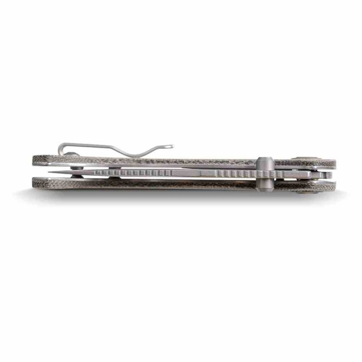 Couteau Vosteed Naga Green Lame Clip Point Acier S35VN Manche Micarta Top Liner Lock VOSA3902 - Livraison Gratuite