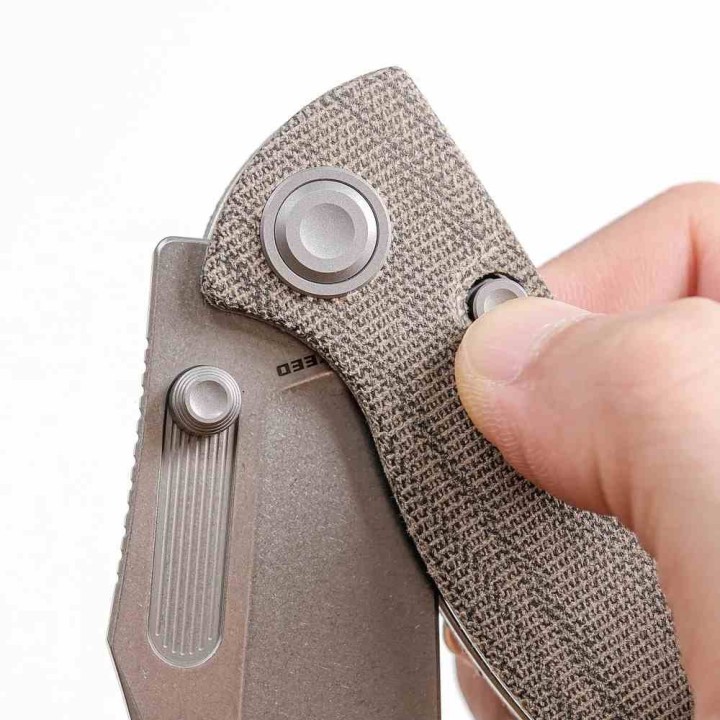 Couteau Vosteed Naga Green Lame Clip Point Acier S35VN Manche Micarta Top Liner Lock VOSA3902 - Livraison Gratuite
