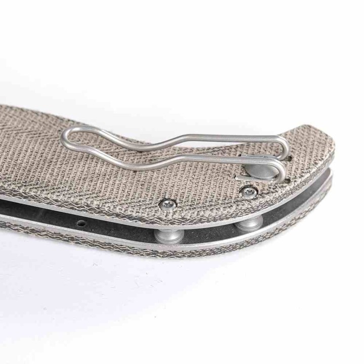 Couteau Vosteed Naga Green Lame Clip Point Acier S35VN Manche Micarta Top Liner Lock VOSA3902 - Livraison Gratuite