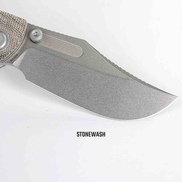 Couteau Vosteed Naga Green Lame Clip Point Acier S35VN Manche Micarta Top Liner Lock VOSA3902 - Livraison Gratuite