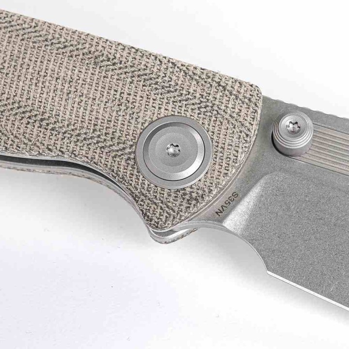 Couteau Vosteed Naga Green Lame Clip Point Acier S35VN Manche Micarta Top Liner Lock VOSA3902 - Livraison Gratuite