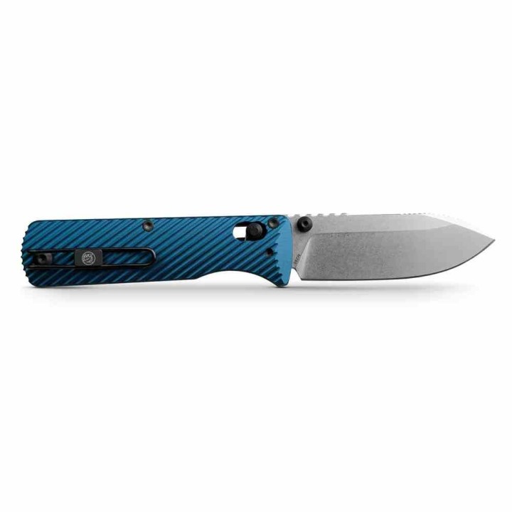 Couteau Vosteed Vombat Crossbar Lock Lame Zulu Acier M390 Stonewash Manche Aluminium Bleu VOSA4103 - Livraison Gratuite
