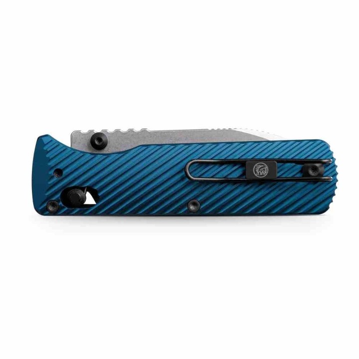 Couteau Vosteed Vombat Crossbar Lock Lame Zulu Acier M390 Stonewash Manche Aluminium Bleu VOSA4103 - Livraison Gratuite