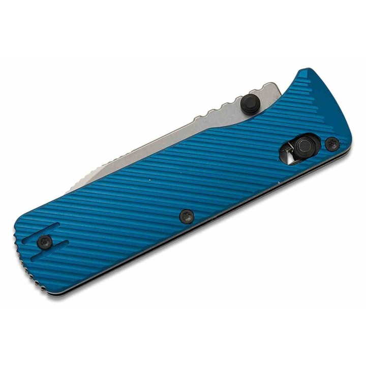 Couteau Vosteed Vombat Crossbar Lock Lame Zulu Acier M390 Stonewash Manche Aluminium Bleu VOSA4103 - Livraison Gratuite