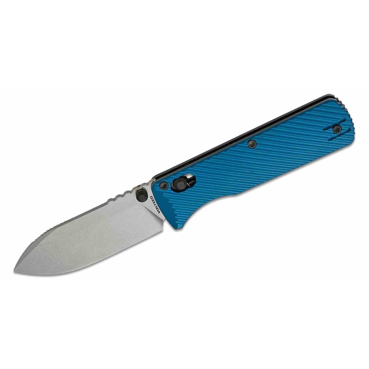 Couteau Vosteed Vombat Crossbar Lock Lame Zulu Acier M390 Stonewash Manche Aluminium Bleu VOSA4103 - Livraison Gratuite