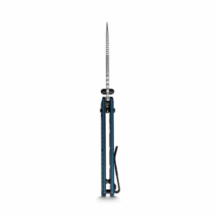 Couteau Vosteed Vombat Crossbar Lock Lame Zulu Acier M390 Stonewash Manche Aluminium Bleu VOSA4103 - Livraison Gratuite