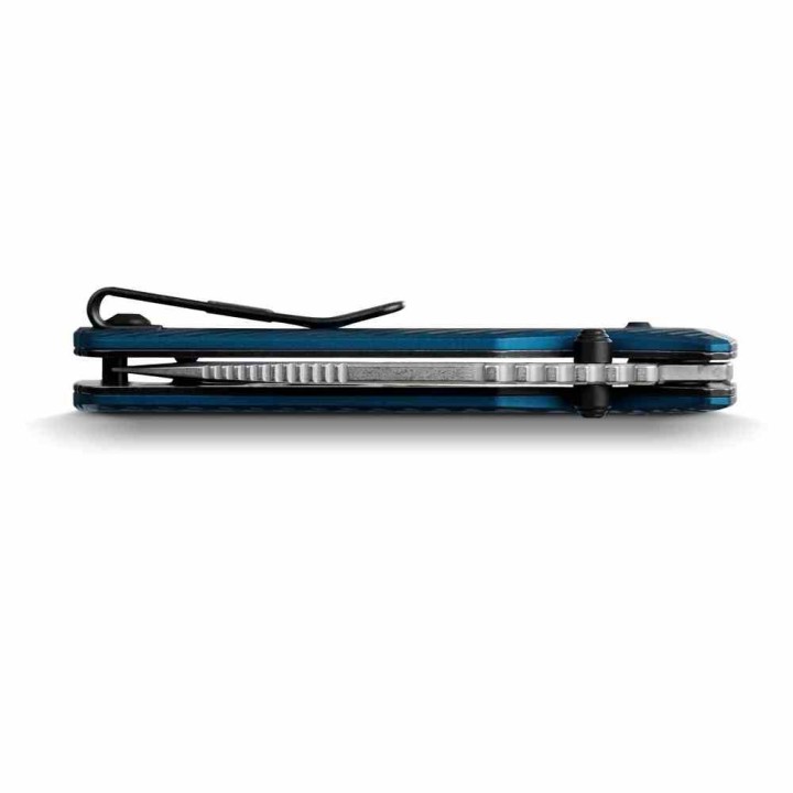 Couteau Vosteed Vombat Crossbar Lock Lame Zulu Acier M390 Stonewash Manche Aluminium Bleu VOSA4103 - Livraison Gratuite