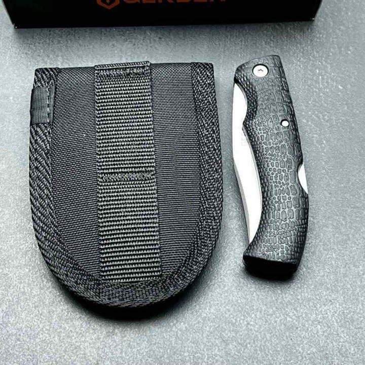 Couteau Gerber GatorMate Lame Clip Point Acier 440 Manche Kraton Etui Nylon USA Lockback G6151G - Livraison Gratuite