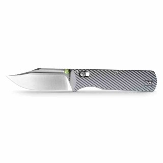 Couteau Vosteed Vombat Crossbar Lock Lame Bowie Acier M390 Satin Manche Aluminium Gray VOSA4101 - Livraison Gratuite