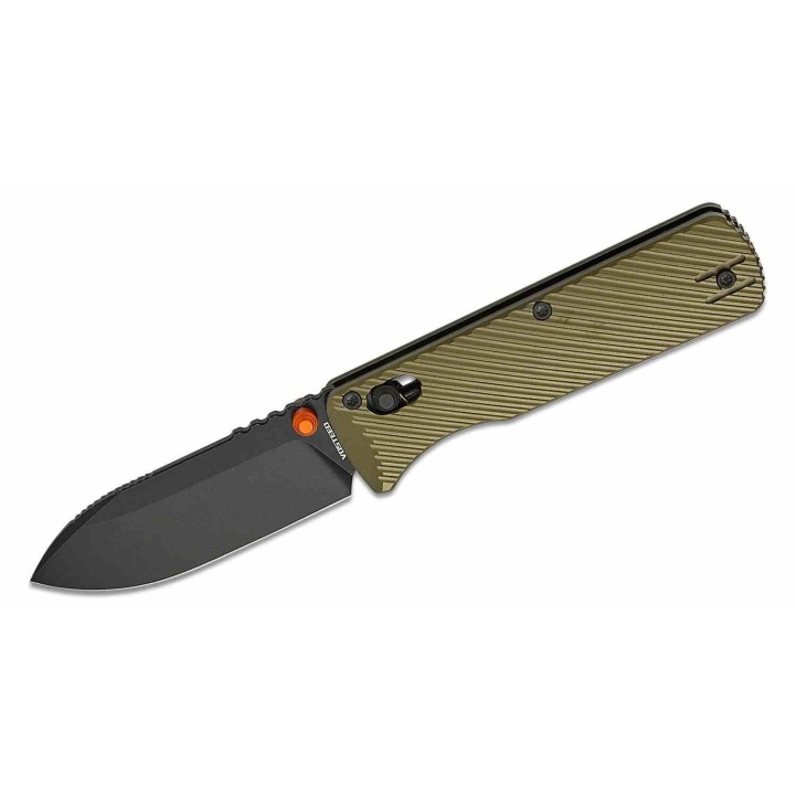 Couteau Vosteed Vombat Crossbar Lock Lame Zulu Acier M390 BLK Manche Aluminium Olive VOSA4105 - Livraison Gratuite